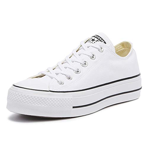 Converse Chuck Taylor CTAS Lift Ox Canvas, Zapatillas, Blanco White Black White 102, 35 EU