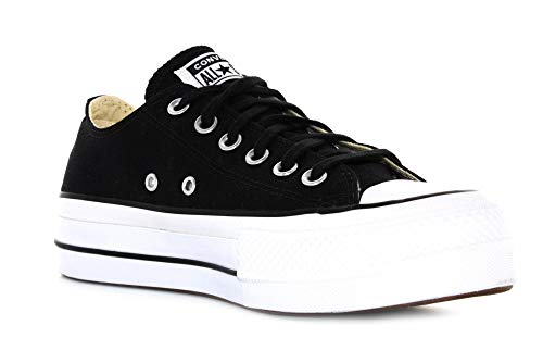 Converse Chuck Taylor CTAS Lift Ox Canvas, Zapatillas Mujer, Negro (Black/White/White 001), 36.5 EU