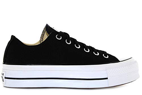 Converse Chuck Taylor CTAS Lift Ox Canvas, Zapatillas Mujer, Negro (Black/White/White 001), 36.5 EU