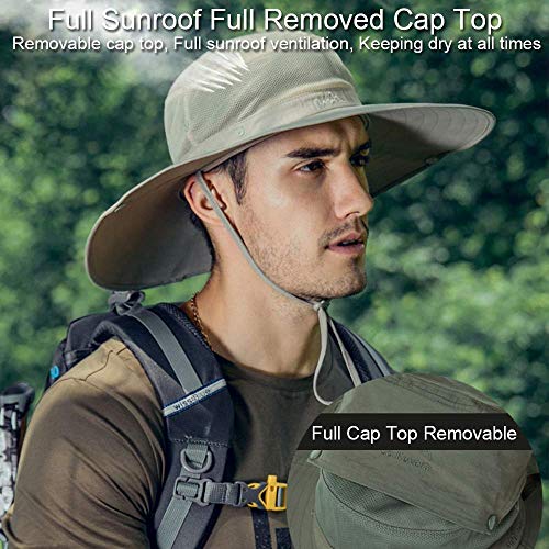 Cooltto Sombrero del Pescador,Gorro de Pesca,50+ UV protección Solar de Ancho Borde Sombrero-Rápido Seco Transpirable Plegable Impermeable Ajustable,para la Actividades al Aire Libre,Mujeres y Hombres