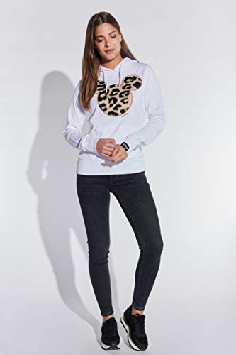 Course Sudadera con capucha para mujer, diseño de Mickey Mouse Blanco M