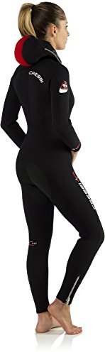 Cressi Diver Traje, Mujeres, Negro/Rojo, S/2