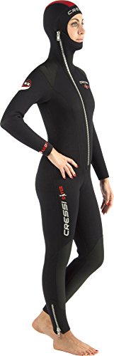 Cressi Diver Traje, Mujeres, Negro/Rojo, S/2