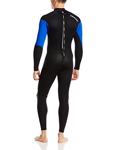 Cressi Morea Man Monopiece Wetsuit 3mm Traje de Buceo Neopreno para los Hombres, Negro/Azul/Plata, L/4