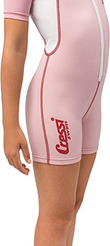 Cressi Shorty Kid Monoshort Infantil en Neopreno de 1.5/2mm, Unisex niños, Mangas Cortas-Rosa/Blanco, L (4 Años)