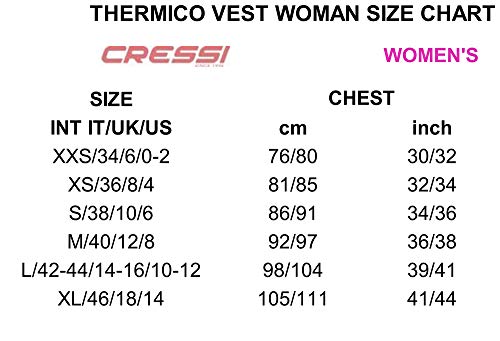 Cressi Thermo Long SL Camiseta Corta y Manga Larga en Tejido elástico, Mujer, Negro, S/2 (38)