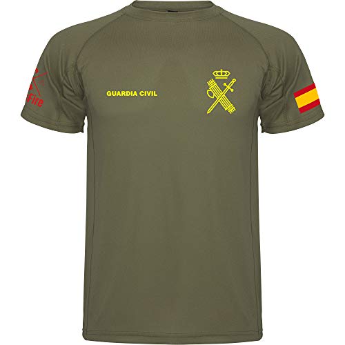 Crossfire Camiseta Técnica de la Guardia Civil (Verde Oliva, S)