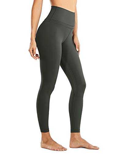 CRZ YOGA Mujer Mallas Deportivo Pantalón Elastico para Running Fitness-71cm Verde Oliva 36