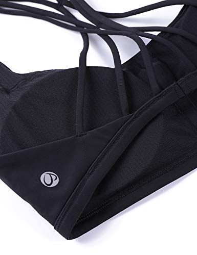 CRZ YOGA Sujetador Deportivo Yoga para Mujer Ejercicio Fitness Ropa Interior Negro M