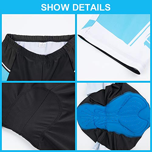 Culotte Ciclismo Hombre Mujer Verano Pantalon Cortos MTB con Badana Gel Culote Ciclista Acolchado Pantalones Cortas Bici Proteccion Cycling Shorts (Blanco, L)