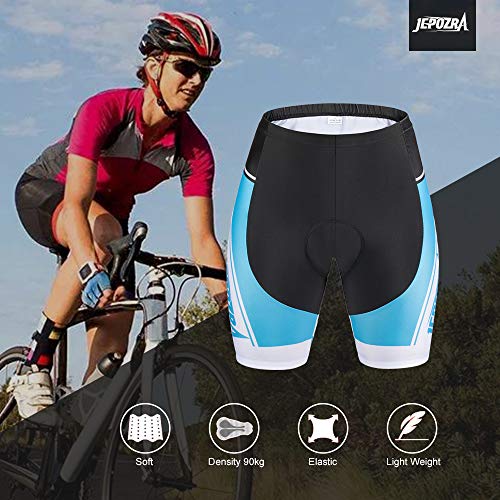 Culotte Ciclismo Hombre Mujer Verano Pantalon Cortos MTB con Badana Gel Culote Ciclista Acolchado Pantalones Cortas Bici Proteccion Cycling Shorts (Blanco, L)