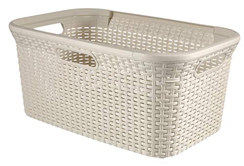 Curver 187492 - Cesta Natural Style, Blanco, 59.2x38x27cm