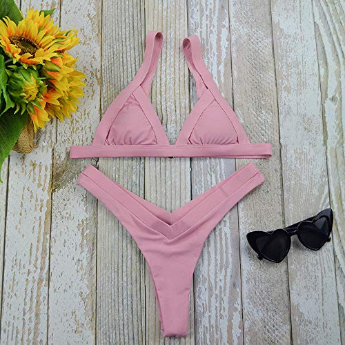 Cxypeng Push up Bikini Playa Beachwear,Patchwork Bikinis Mujer Sexy Swimsuit, Tanga Beachwear High Cut Bathing Suit-6_M,Dentro de la Falda Relleno Bañador