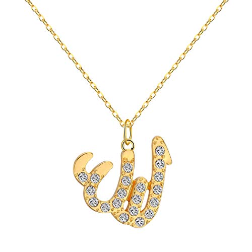 DADATU Islámica De Oro Allah Petite Collar Árabe Fe Religiosa Musulmana Árabe Kuran DOA Nombre De La Joyería Dios Colgante Collar Regalo Mujeres