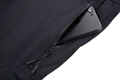 DAFENP Pantalones Esqui Nieve Hombre Impermeables Pantalones de Trabajo Termicos Snowboard Trekking Montaña Senderismo Invierno Polar Forrado Aire Libre HXBD05-Black-L