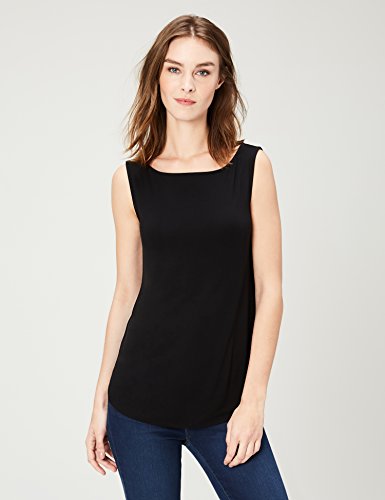 Daily Ritual Jersey Bateau-Neck Tank Top Camiseta, negro/blanco, L