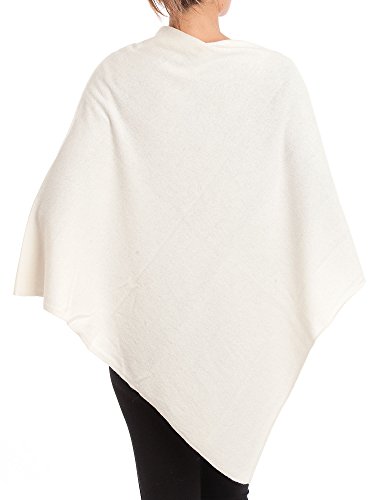 DALLE PIANE CASHMERE - Poncho Mezcla de Cachemira - Mujer, Color: Blanco, Talla única