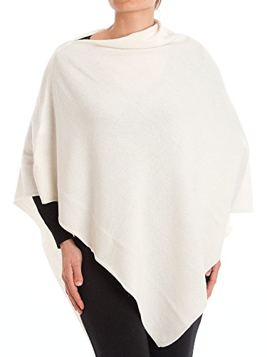 DALLE PIANE CASHMERE - Poncho Mezcla de Cachemira - Mujer, Color: Blanco, Talla única