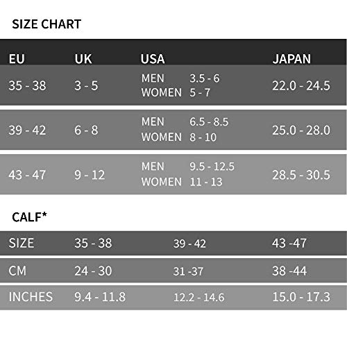 DANISH ENDURANCE Calcetines de Compresión de Algodón Orgánico Pack de 1 (Negro, EU 43-47)