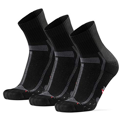 DANISH ENDURANCE Calcetines de Running para Largas Distancias 3 Par (Negro/Gris, EU 39-42)