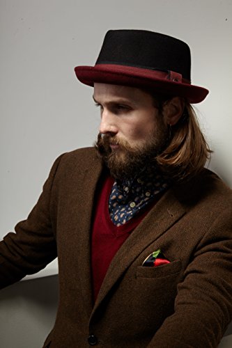 DASMARCA Edward Negro/Rojo Sombrero de Copa Baja Winter Wool - M