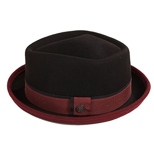 DASMARCA Edward Negro/Rojo Sombrero de Copa Baja Winter Wool - M