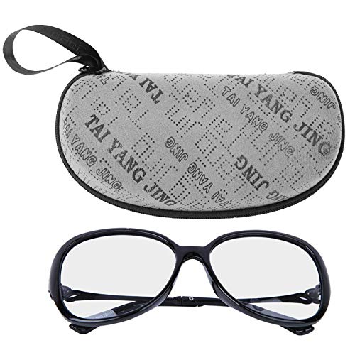 DAUERHAFT Gafas de protección Resistentes y duraderas Gafas de Sol para Mujer, para Proteger los Ojos, para Acampar al Aire Libre(Bright Black Frame Discoloration)