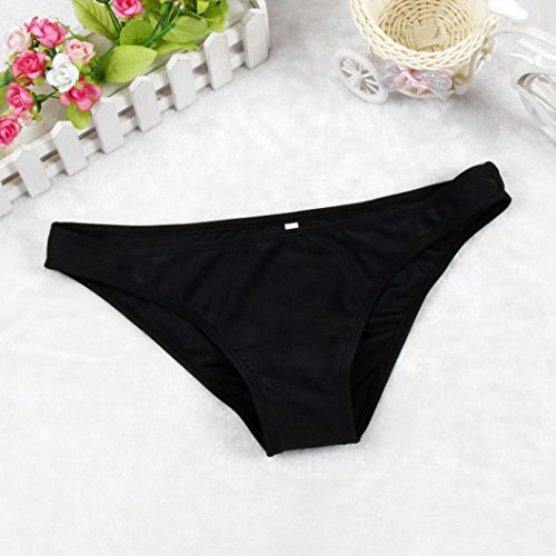 DEELIN Bikini De Flecos Atractivo Sin Espalda Estampado De Las Mujeres (L, Negro)