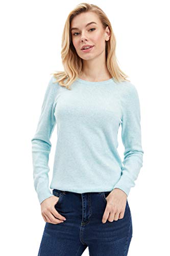 DeFacto Sudadera básica para mujer, cuello redondo, 100% acrílico, jersey de manga larga Color verde menta XXL