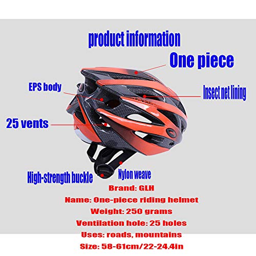 DEI QI Casco de Ciclismo, Casco para Ciclista Masculino y Femenino, Moldeo Integrado, Casco, Equipo para Montar (Size : L)