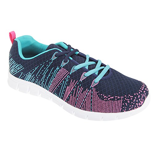 Dek - Zapatillas Deportivas con Plantilla con Memoria Modelo Starlight para Mujer (37 EU) (Marino/Agua/Fucsia)