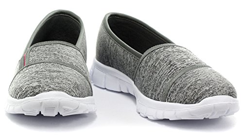 Dek - Zapatillas Deportivas sin Cordones con Memory Foam para Mujer (39 EU) (Gris)