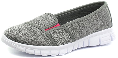 Dek - Zapatillas Deportivas sin Cordones con Memory Foam para Mujer (39 EU) (Gris)