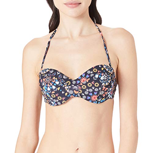 Desigual Biki_Bahamas Parte Superior de Bikini, Negro, M para Mujer