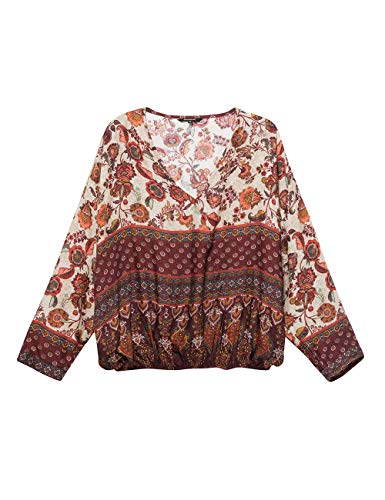 Desigual Blouse Sena Blusas, Rojo (Borgoña 3007), S para Mujer