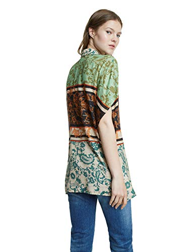 Desigual CAM_pompeya Blusa, Verde (Viejo Cactus 4102), Large para Mujer