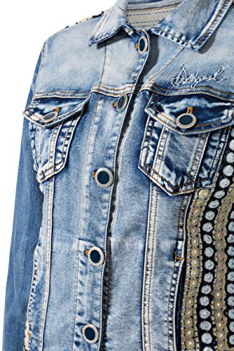 Desigual Jacket PARLERMO Woman Blue Chaqueta de Vaquero, Azul (Denim Medium Wash 5053), 36 para Mujer