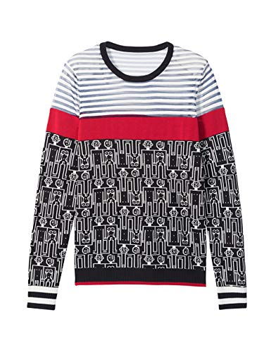 Desigual Pullover Los Angeles Suéter, Azul (Ibiza 5106), L para Mujer