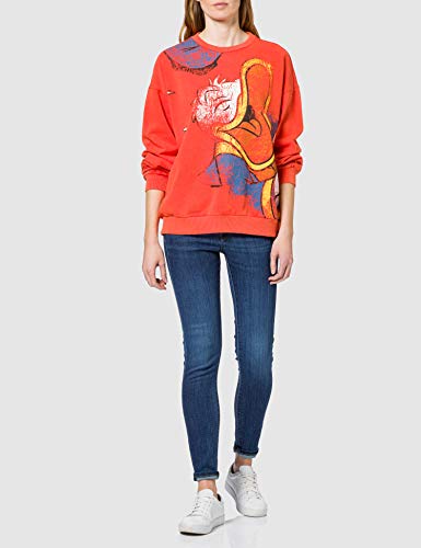 Desigual Sweat_Donald Sudadera, Naranja, XL para Mujer