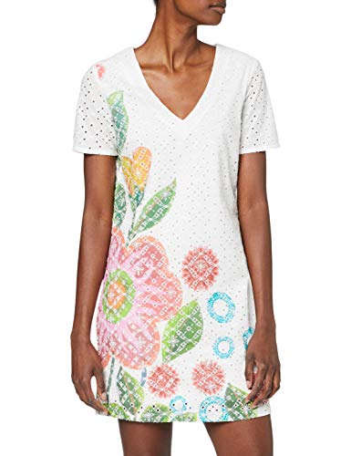 Desigual Vest_Denis Vestido, Blanco (Blanco 1000), 44 (Talla del Fabricante: 42) para Mujer