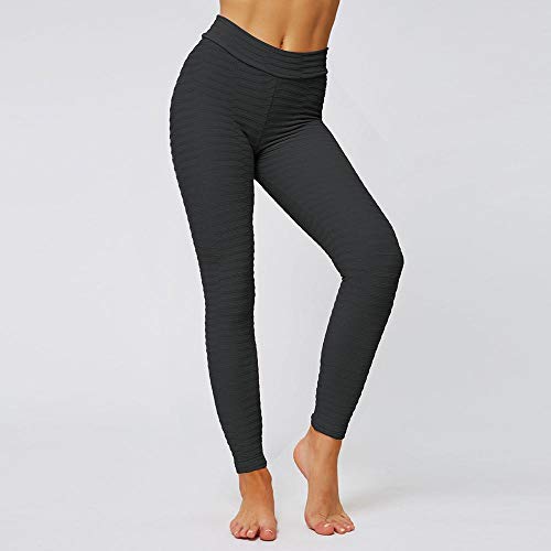 dihui Cintura Alta Leggings Mallas,Push Up Gym Ejercicio Sexy Yoga Pantalones Cintura Alta Running Athletic Trousers-Black_L