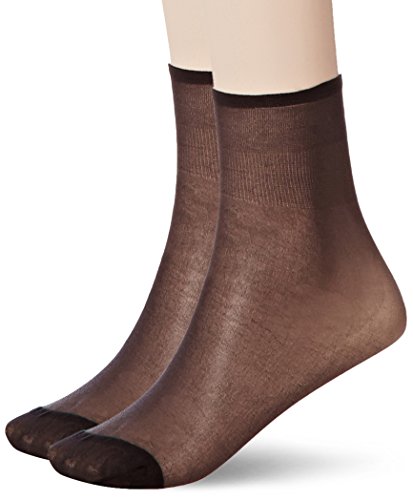 Dim Sublim Tobilleros 15D Calcetines, Negro (Negro 127), One Size (Tamaño del fabricante:35/41) (Pack de 2) para Mujer