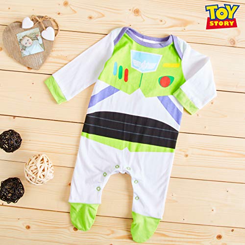 Disney Toy Story Ropa Bebe Niño, Pijama Bebe de Buzz Lightyear, Body Bebe 100% Algodon, Pijama Entero Niño, Regalos para Bebes Niño 0-18 Meses (Multi, 12-18 Meses)