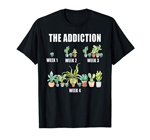 Divertido Casa Plantas Adicción Locas Flores Jardinería Camiseta