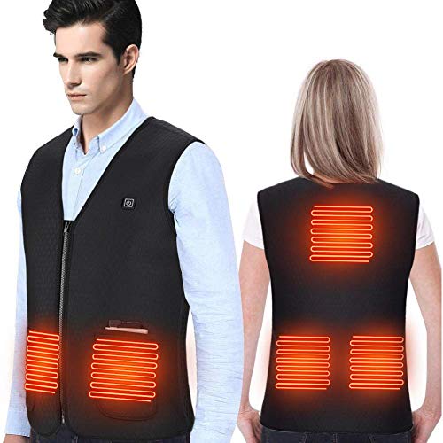 DOACT Chaleco Calefactable Exteriores, Chaqueta Calefactable Lavable, Tres Engranajes Eléctrica Calefactable Chaquetas Acampada y Marcha, Adecuado Hombres y Mujeres Caza Pesca Esquiar (XL)