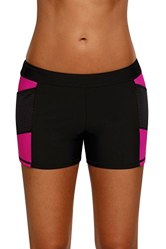 Dolamen Mujer Shorts de baño, 2018 Navegar Trajes de baño Bañador Deportivo Traje de Baño Bañador de natación Bikini Mujer Bragas Pantalones Cortos Ajustable Boyleg (Medium, Negro)