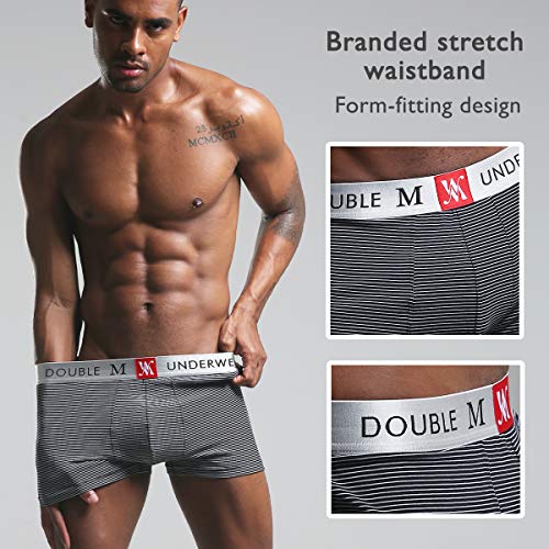 DOUBLE M, Calzoncillos Boxer Hombre, Calzoncillos Ropa Interior Hombre, Boxer Ajustados Hombre, con Elástico, Sin Etiqueta, para Hombres, Talla S,M,L,XL,Pack 3, Pack 6 o Pack 6 con 6 Pares Calcetines