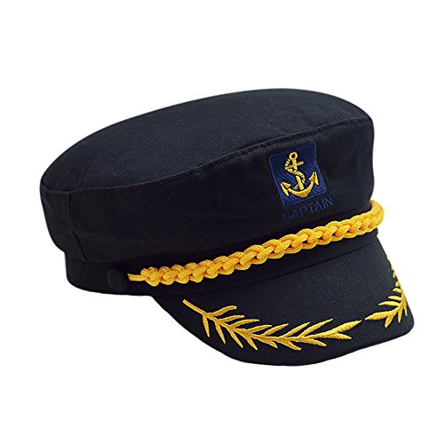 doublebulls hats Cerrado Gorras Militares Hombre Mujer Unisexo Bordado Admiral Marinero Capitán Sombreros Negro