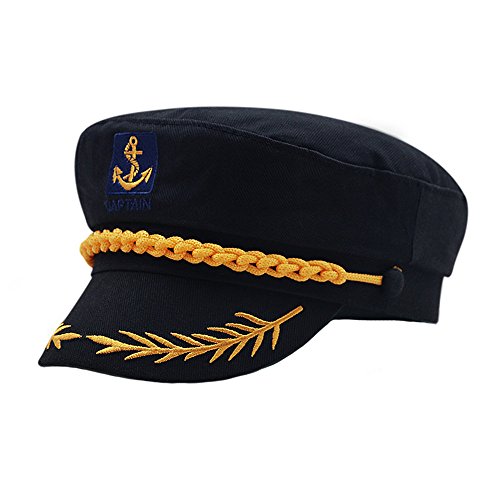 doublebulls hats Cerrado Gorras Militares Hombre Mujer Unisexo Bordado Admiral Marinero Capitán Sombreros Negro