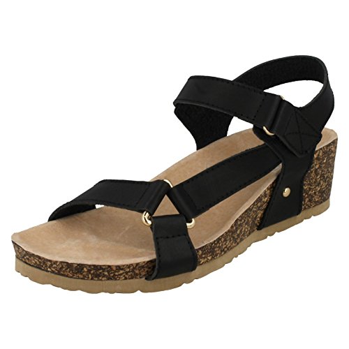 Down To Earth Sandalias con Cuña Para Mujer (40 EU/Negro)